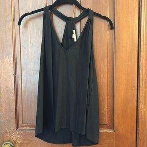 Classy black Ella moss blouse back detail flowy boho XS